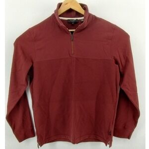 Ted Baker London Mens Burgundy 1/4‎ Zip Pullover Size 4 Large Premium Cotton